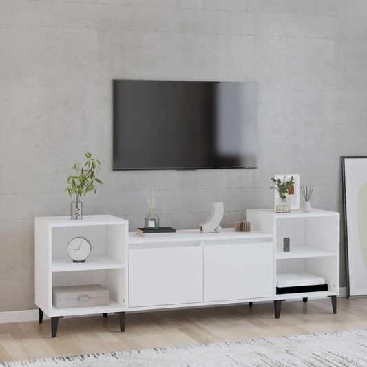 fehér szerelt fa TV-szekrény 160 x 35 x 55 cm