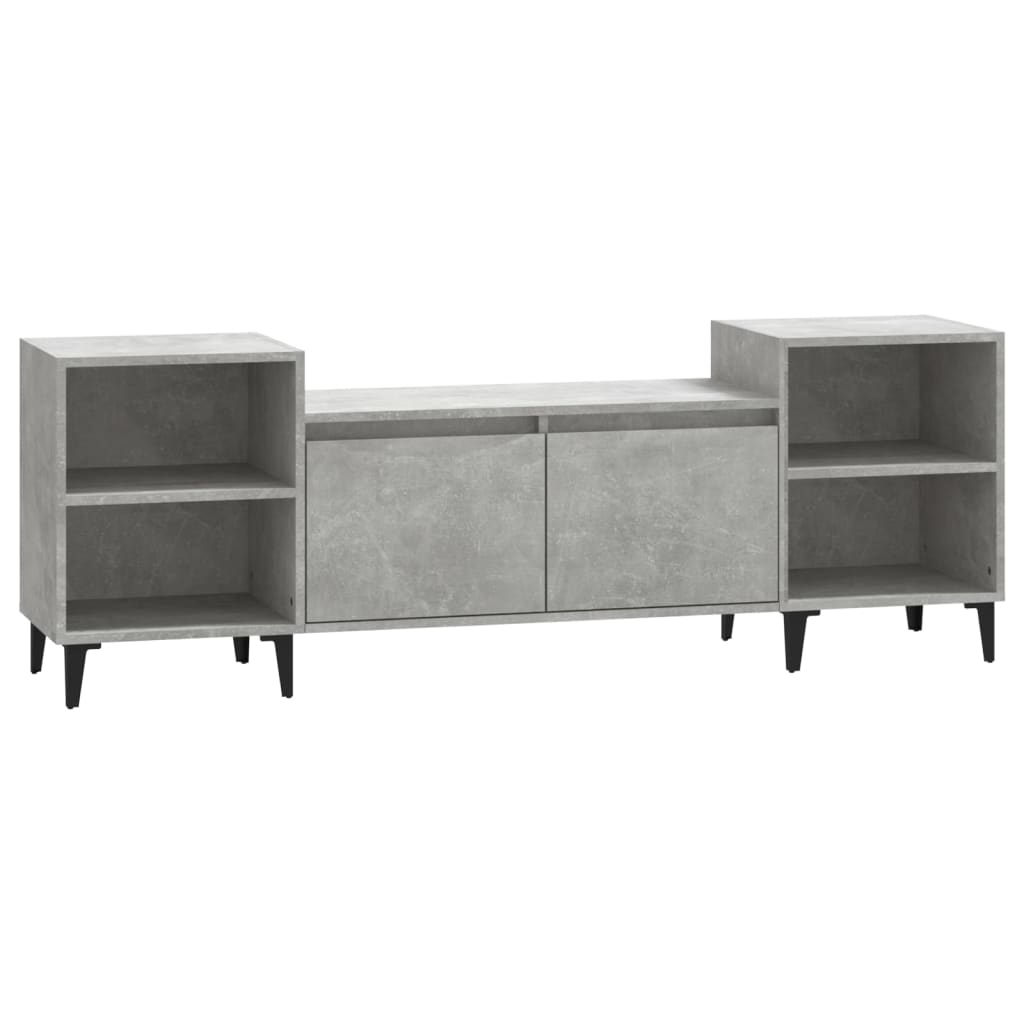 betonszürke szerelt fa TV-szekrény 160x35x55 cm