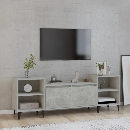 betonszürke szerelt fa TV-szekrény 160x35x55 cm