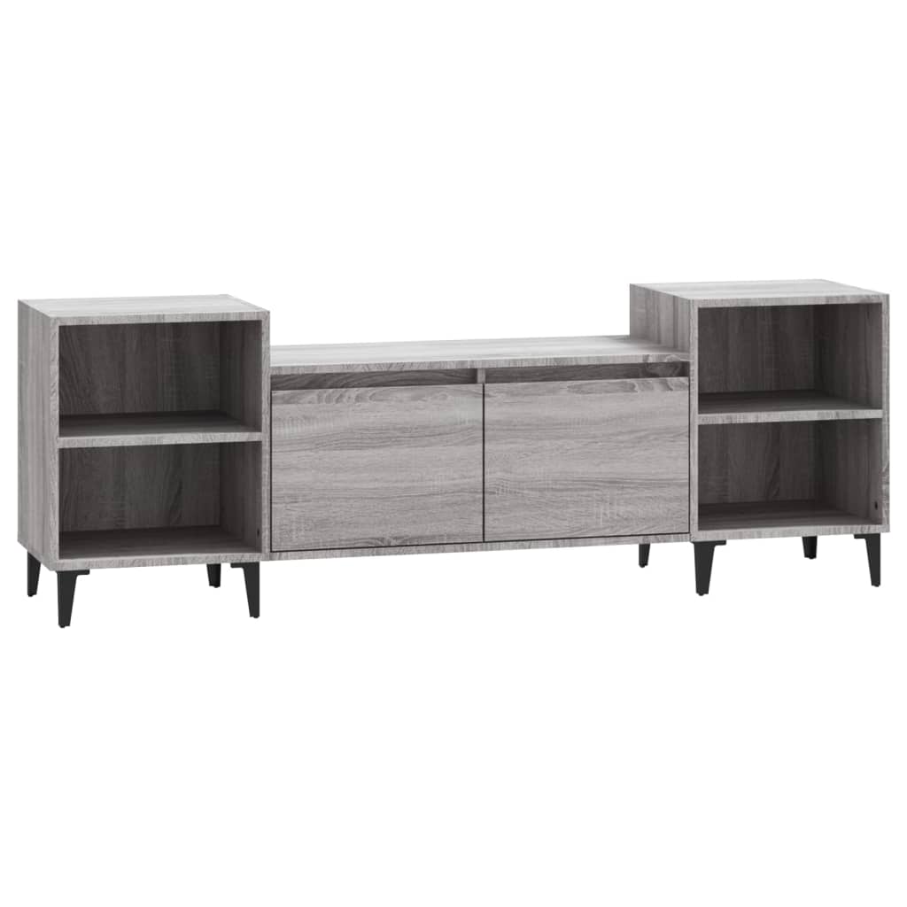 szürke sonoma színű szerelt fa TV-szekrény 160x35x55 cm