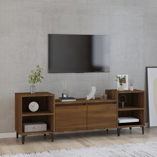 barna tölgyszínű szerelt fa TV-szekrény 160x35x55 cm