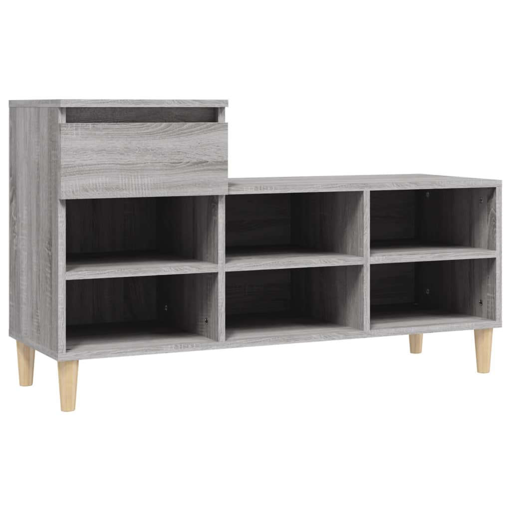 szürke sonoma színű szerelt fa cipősszekrény 102x36x60 cm