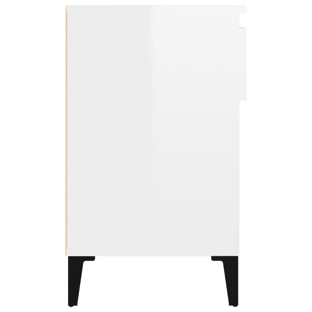 magasfényű fehér szerelt fa cipősszekrény 102x36x60 cm