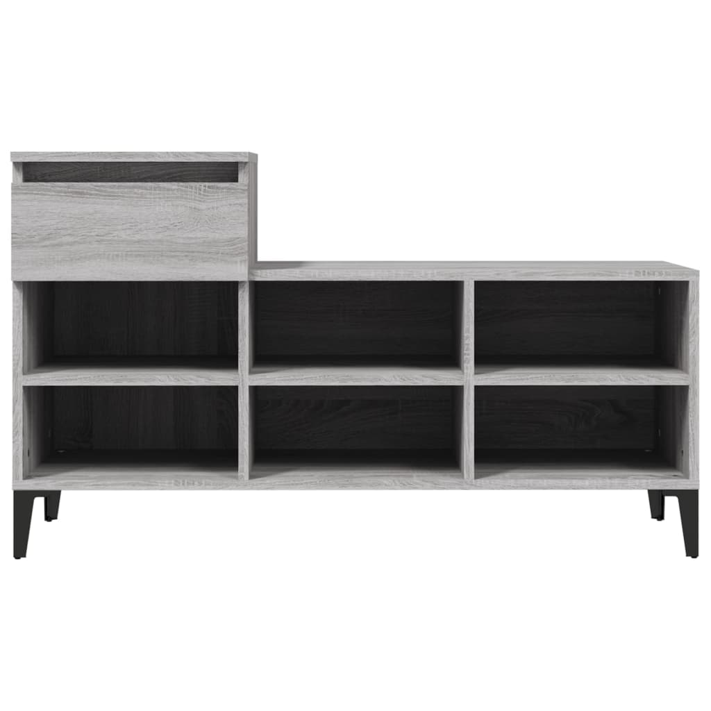 szürke sonoma színű szerelt fa cipősszekrény 102x36x60 cm
