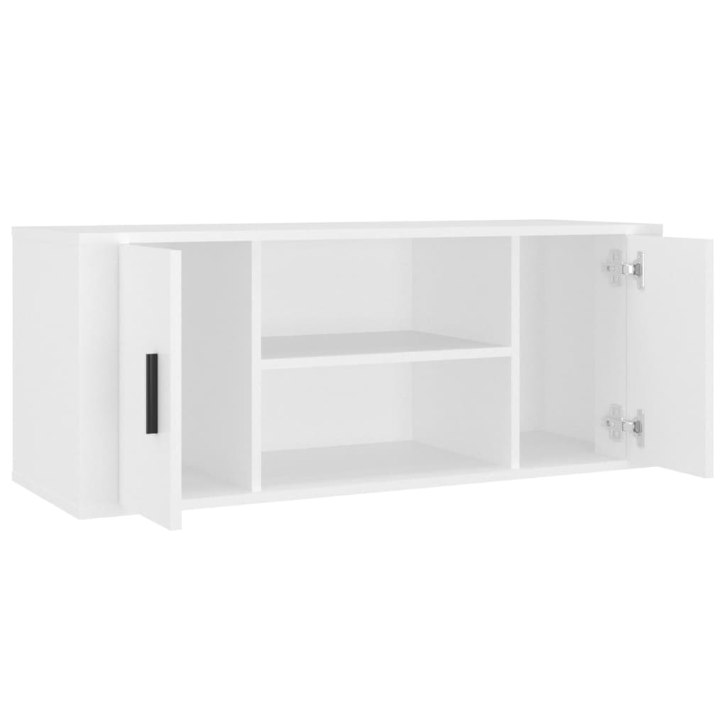 fehér szerelt fa TV-szekrény 100 x 35 x 40 cm