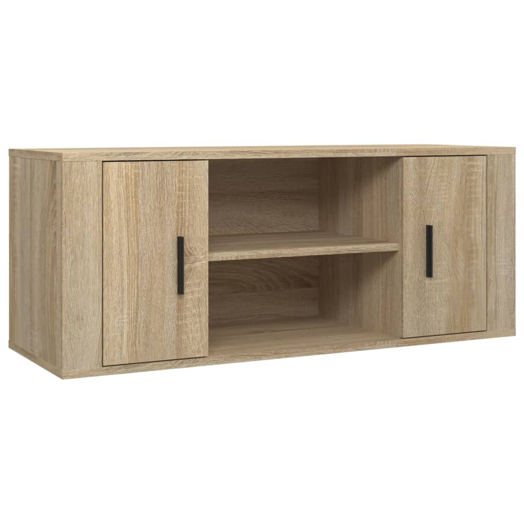 sonoma tölgyszínű szerelt fa TV-szekrény 100 x 35 x 40 cm