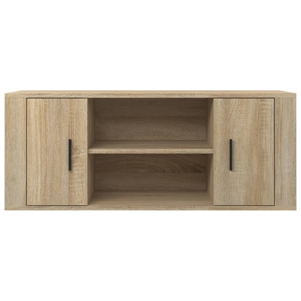 sonoma tölgyszínű szerelt fa TV-szekrény 100 x 35 x 40 cm