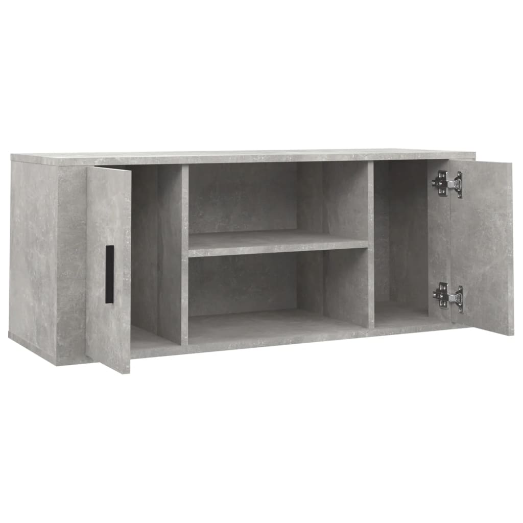betonszürke szerelt fa TV-szekrény 100x35x40 cm