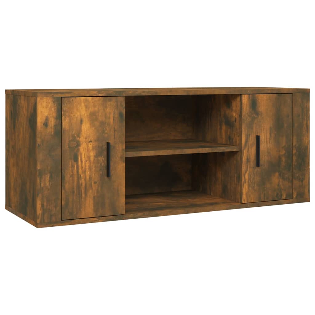 füstös tölgy színű szerelt fa TV-szekrény 100 x 35 x 40 cm