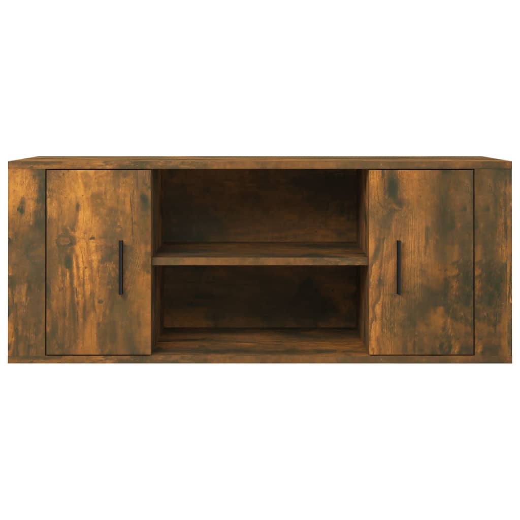 füstös tölgy színű szerelt fa TV-szekrény 100 x 35 x 40 cm