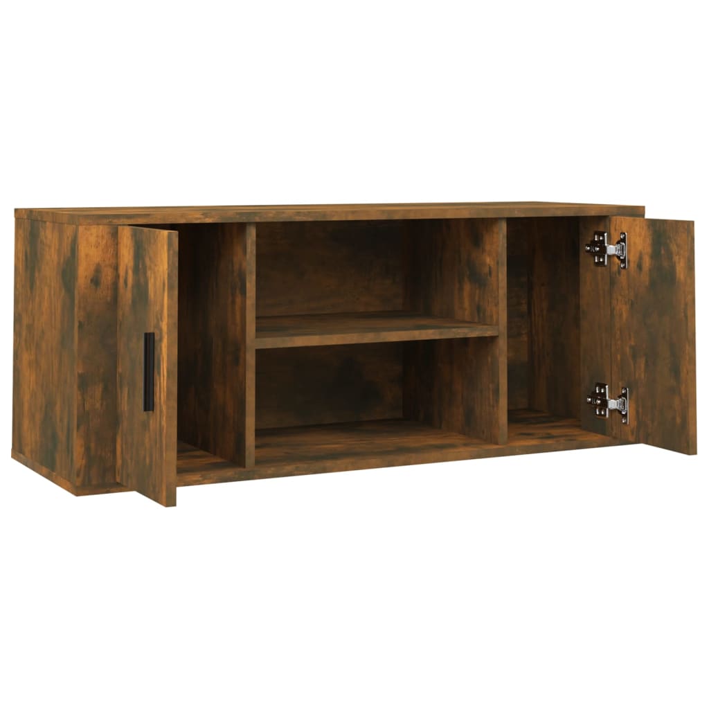 füstös tölgy színű szerelt fa TV-szekrény 100 x 35 x 40 cm