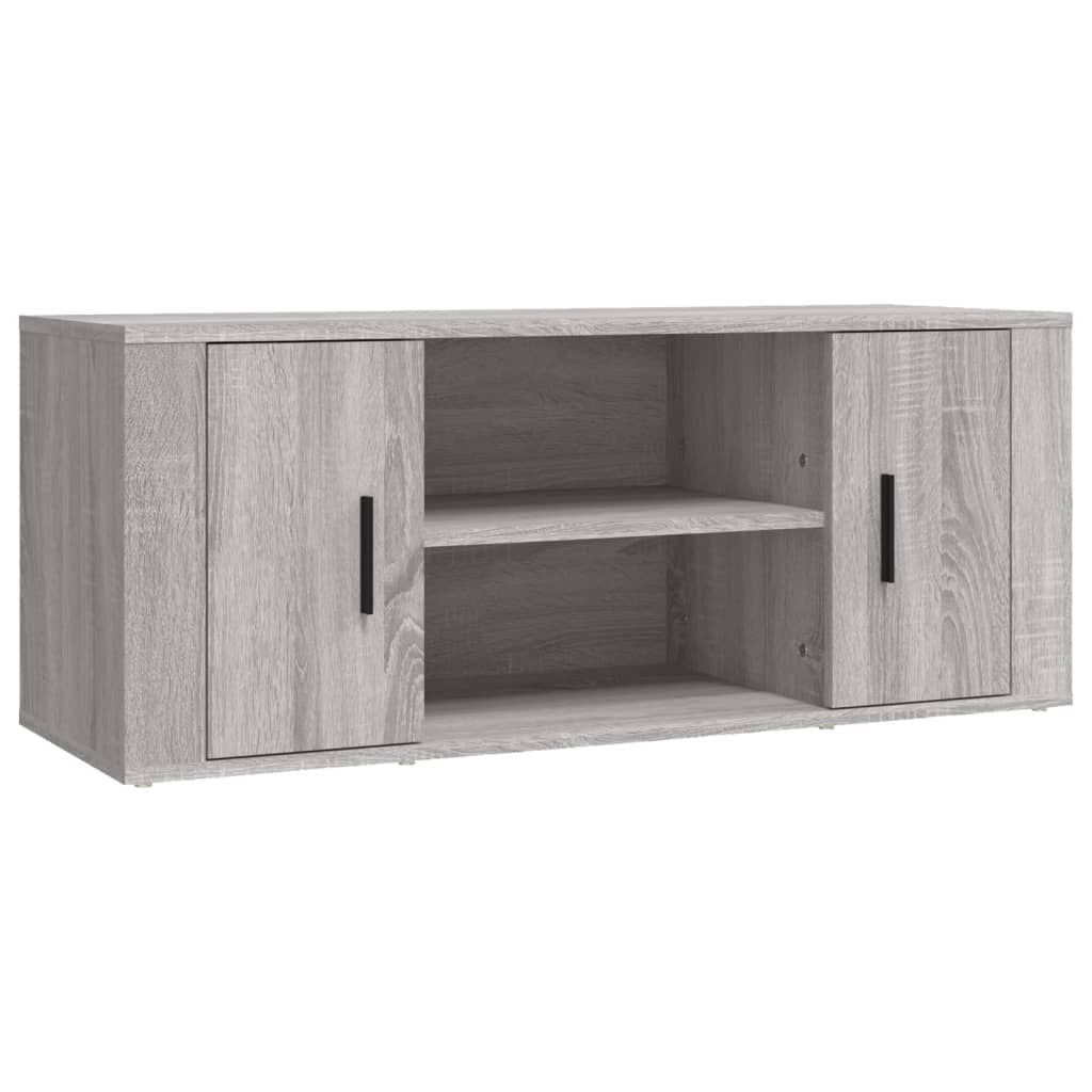 szürke sonoma színű szerelt fa TV-szekrény 100 x 35 x 40 cm