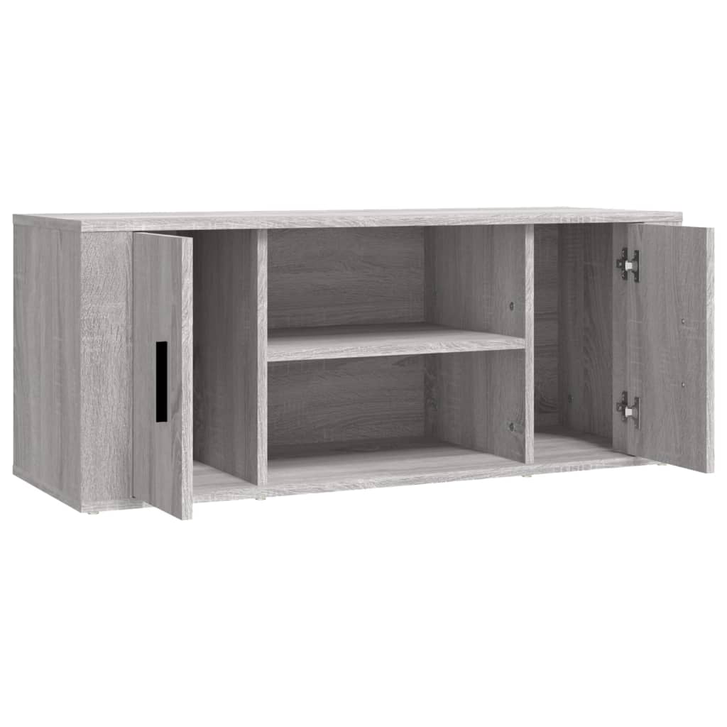 szürke sonoma színű szerelt fa TV-szekrény 100 x 35 x 40 cm