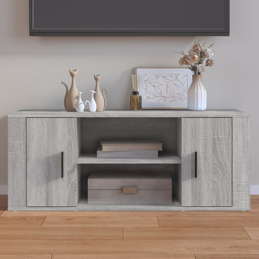 szürke sonoma színű szerelt fa TV-szekrény 100 x 35 x 40 cm