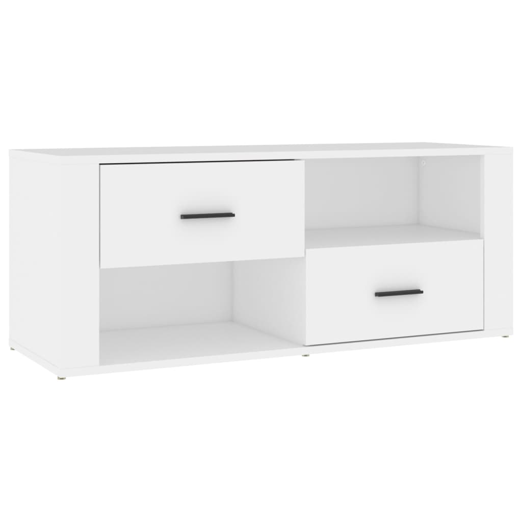 fehér szerelt fa TV-szekrény 100 x 35 x 40 cm