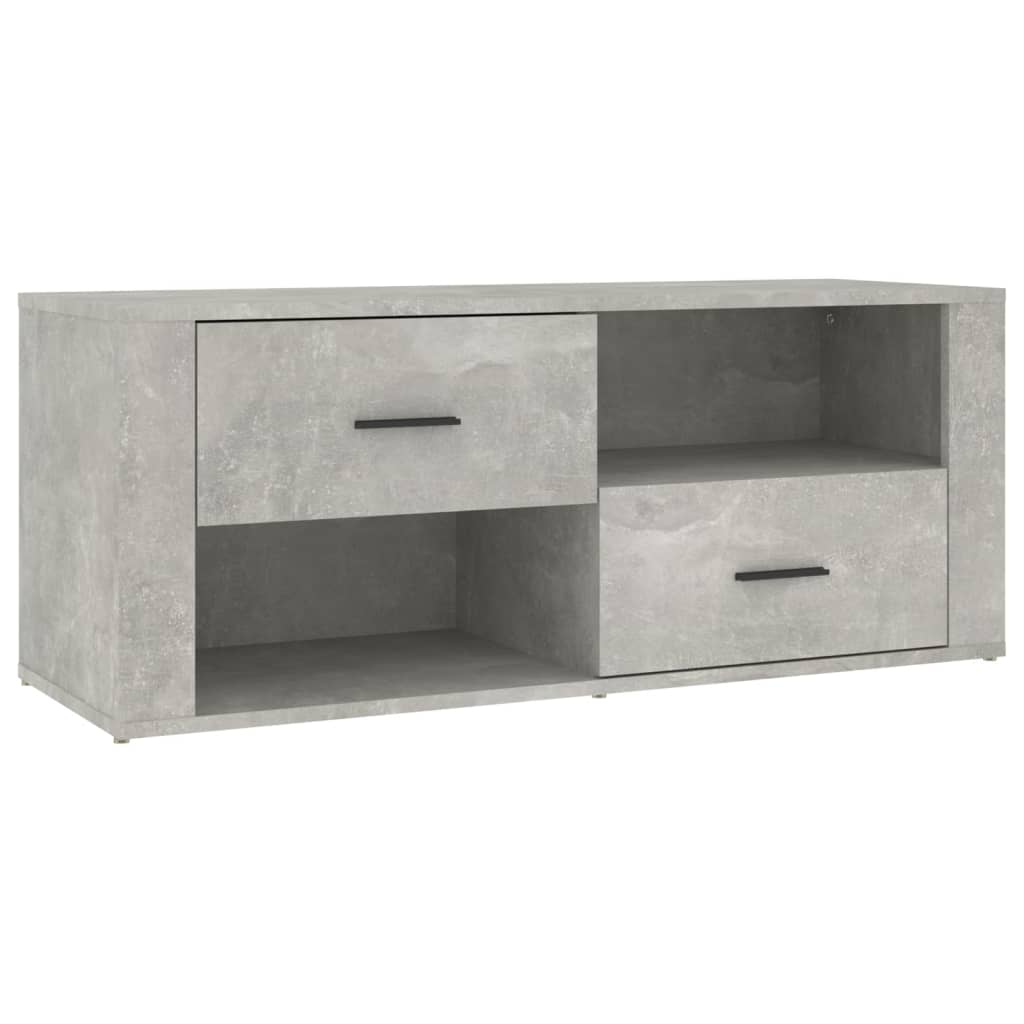 betonszürke szerelt fa TV-szekrény 100x35x40 cm