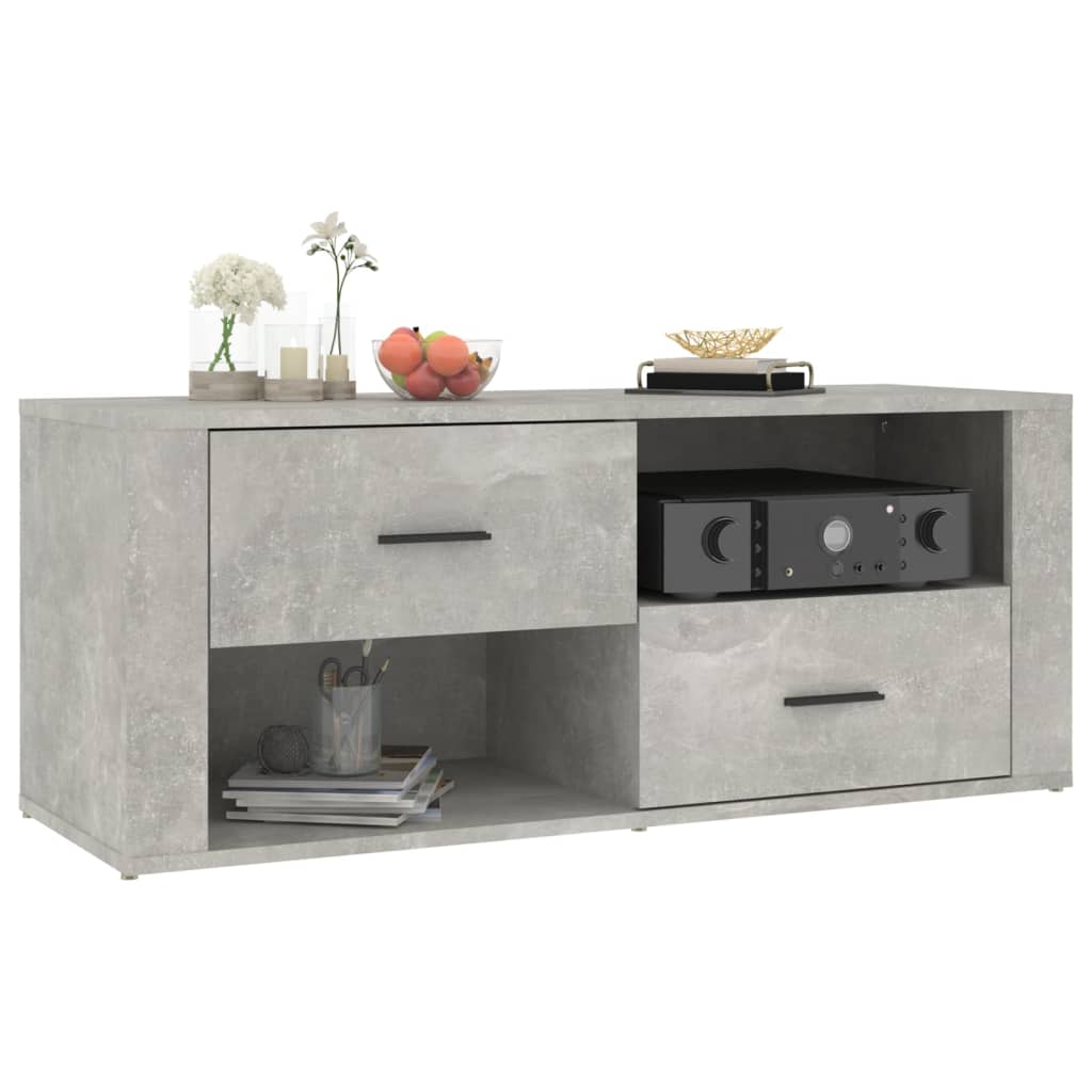 betonszürke szerelt fa TV-szekrény 100x35x40 cm