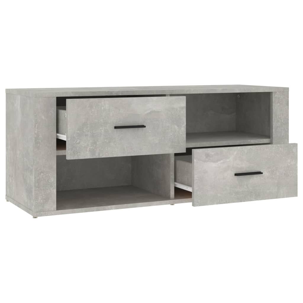 betonszürke szerelt fa TV-szekrény 100x35x40 cm