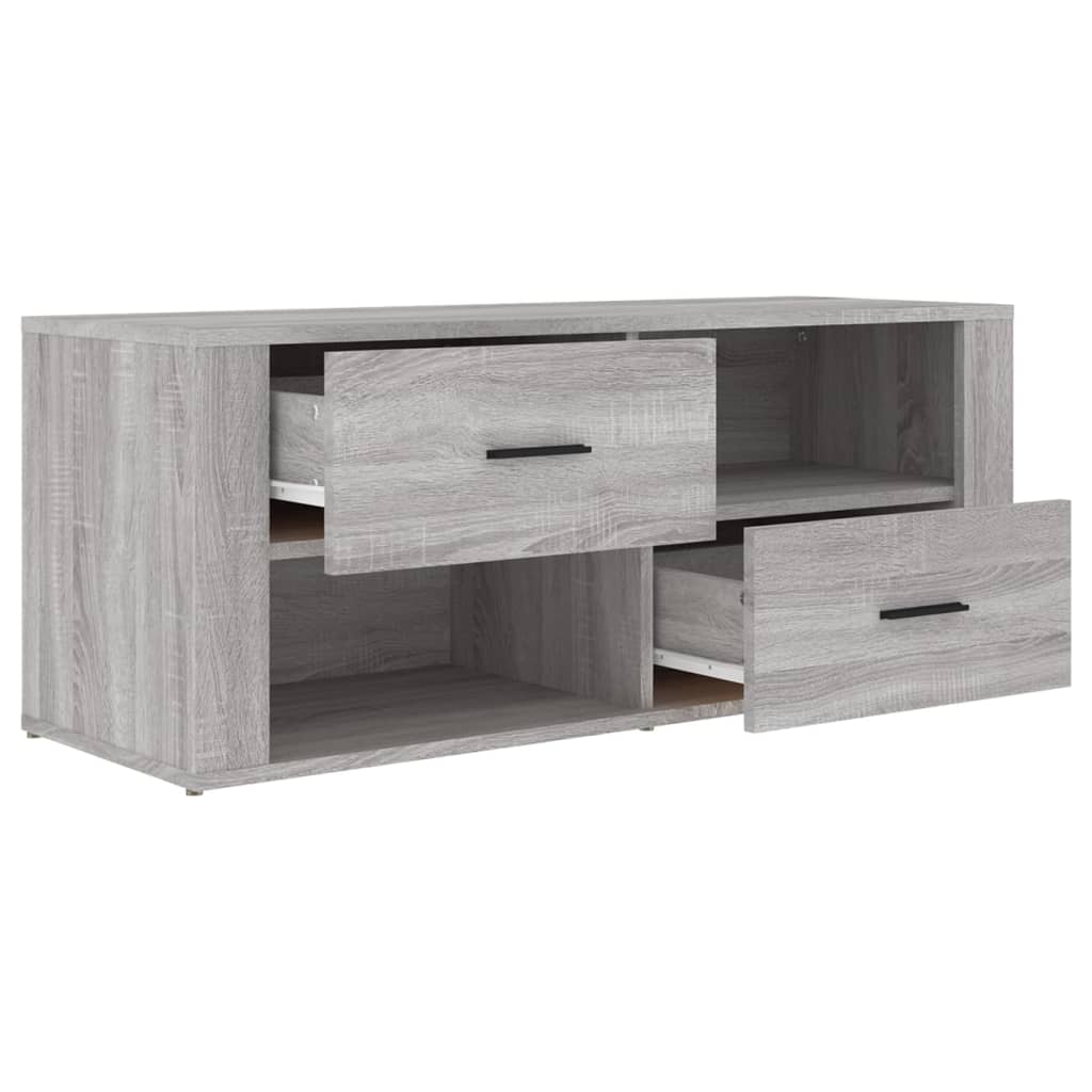 szürke sonoma színű szerelt fa TV-szekrény 100 x 35 x 40 cm