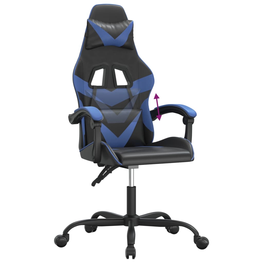 fekete és kék műbőr játékszék