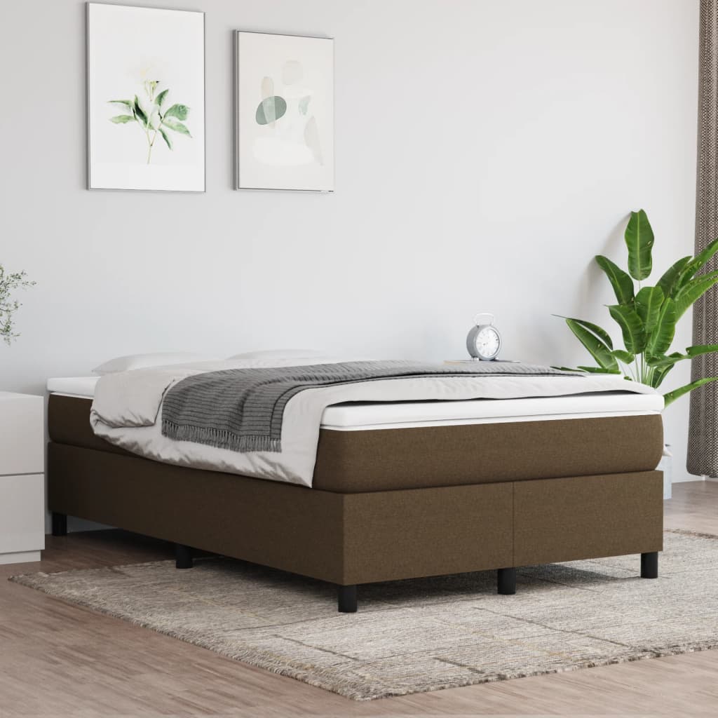 sötétbarna szövet rugós ágykeret 120x200 cm