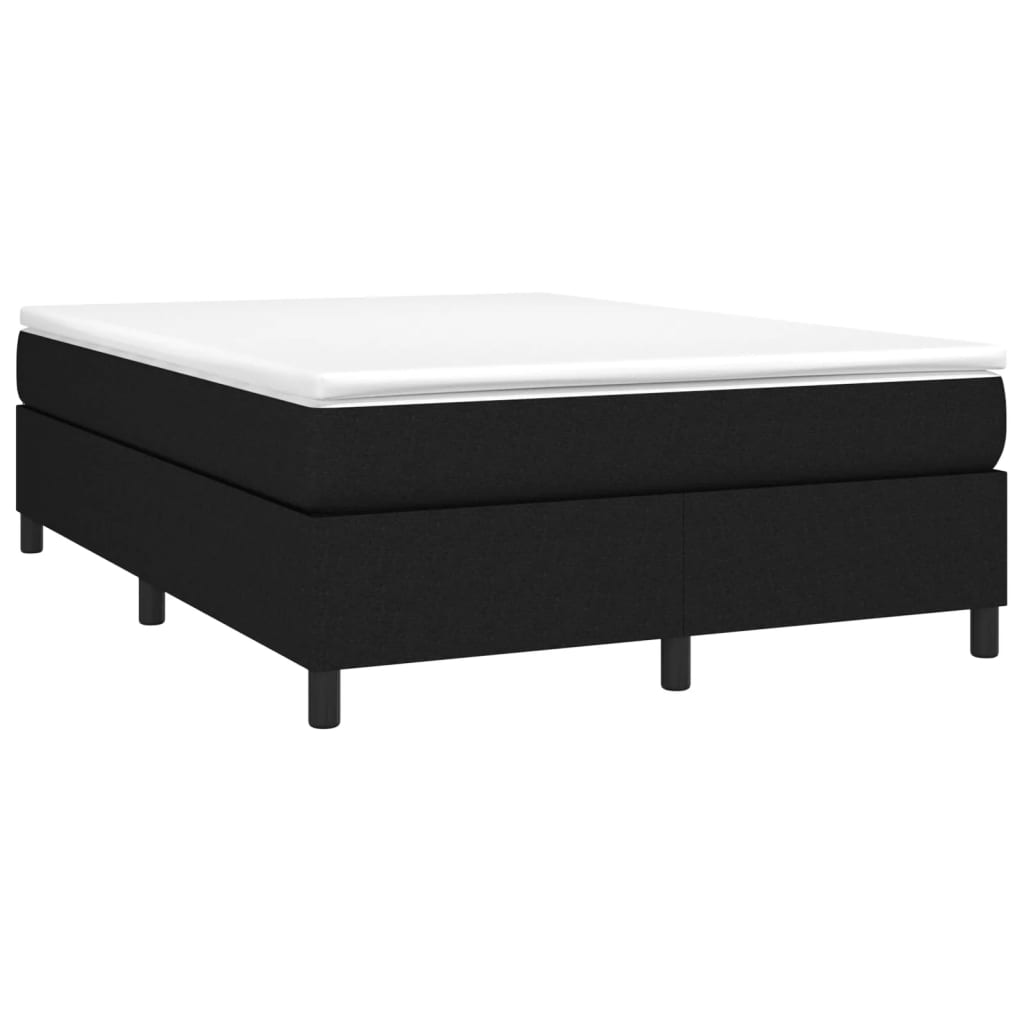 fekete szövet rugós ágykeret 140 x 190 cm