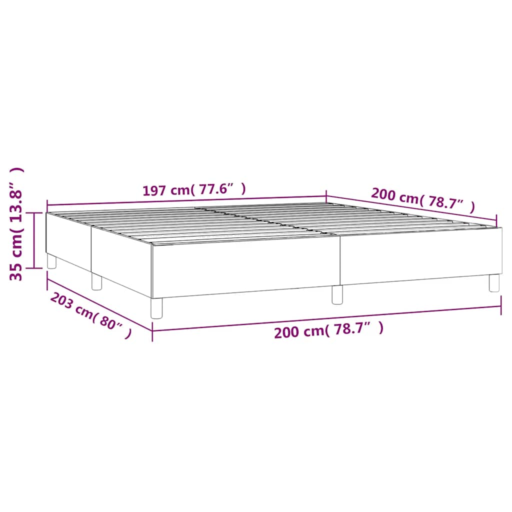 sötétkék bársony rugós ágykeret 200x200 cm