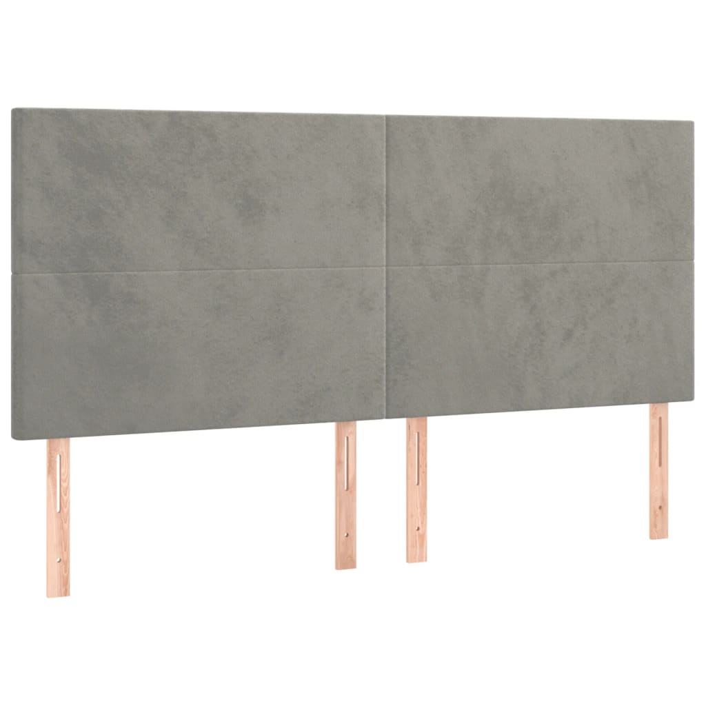világosszürke bársony fejtámla 180x5x118/128 cm