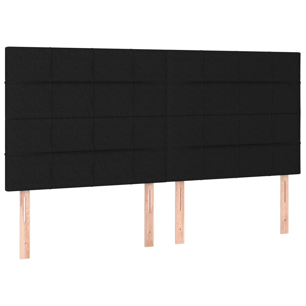 fekete szövet fejtámla 160x5x118/128 cm