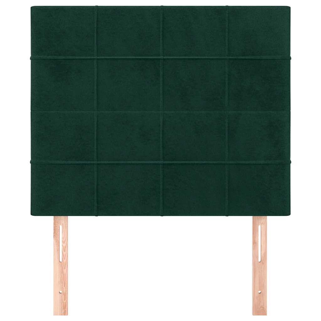 sötétzöld bársony fejtámla 80x5x118/128 cm