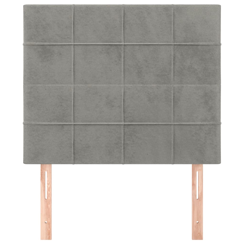 világosszürke bársony fejtámla 90x5x118/128 cm