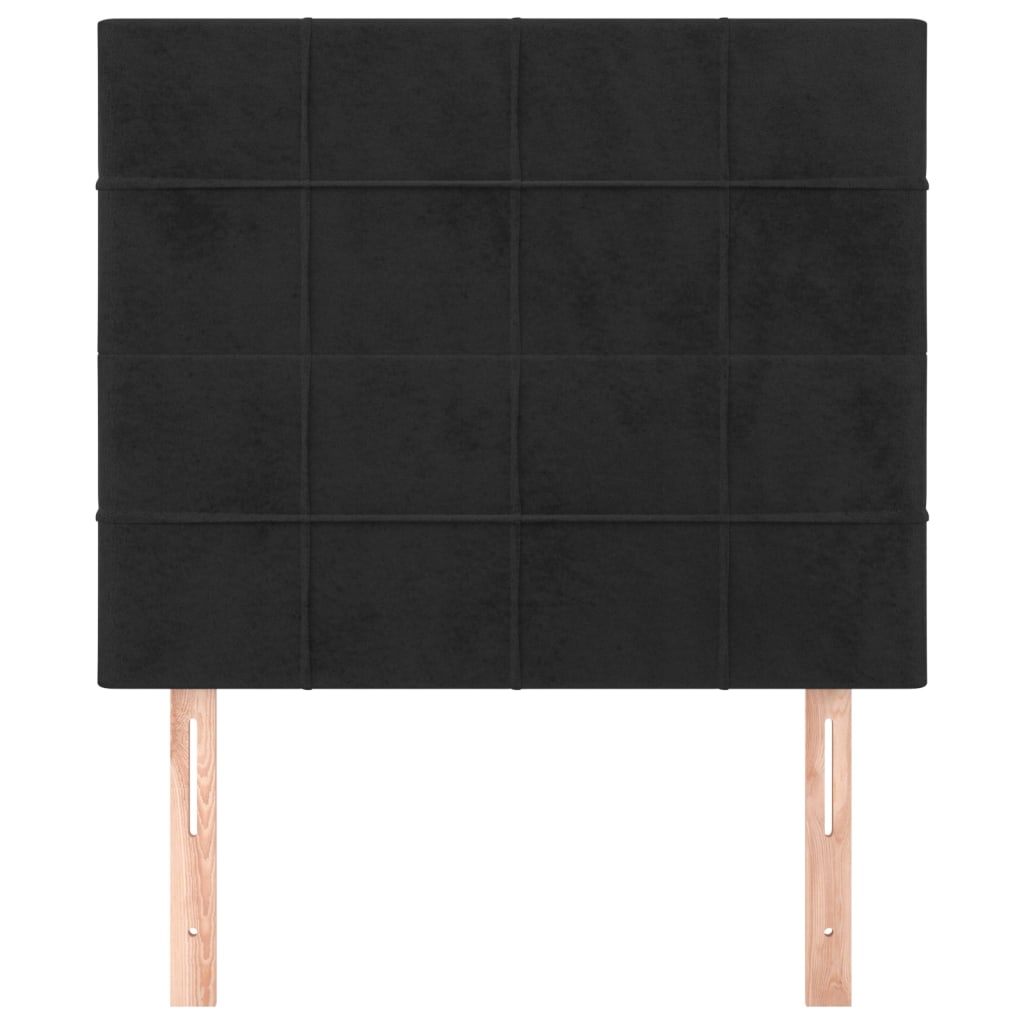 fekete bársony fejtámla 90x5x118/128 cm