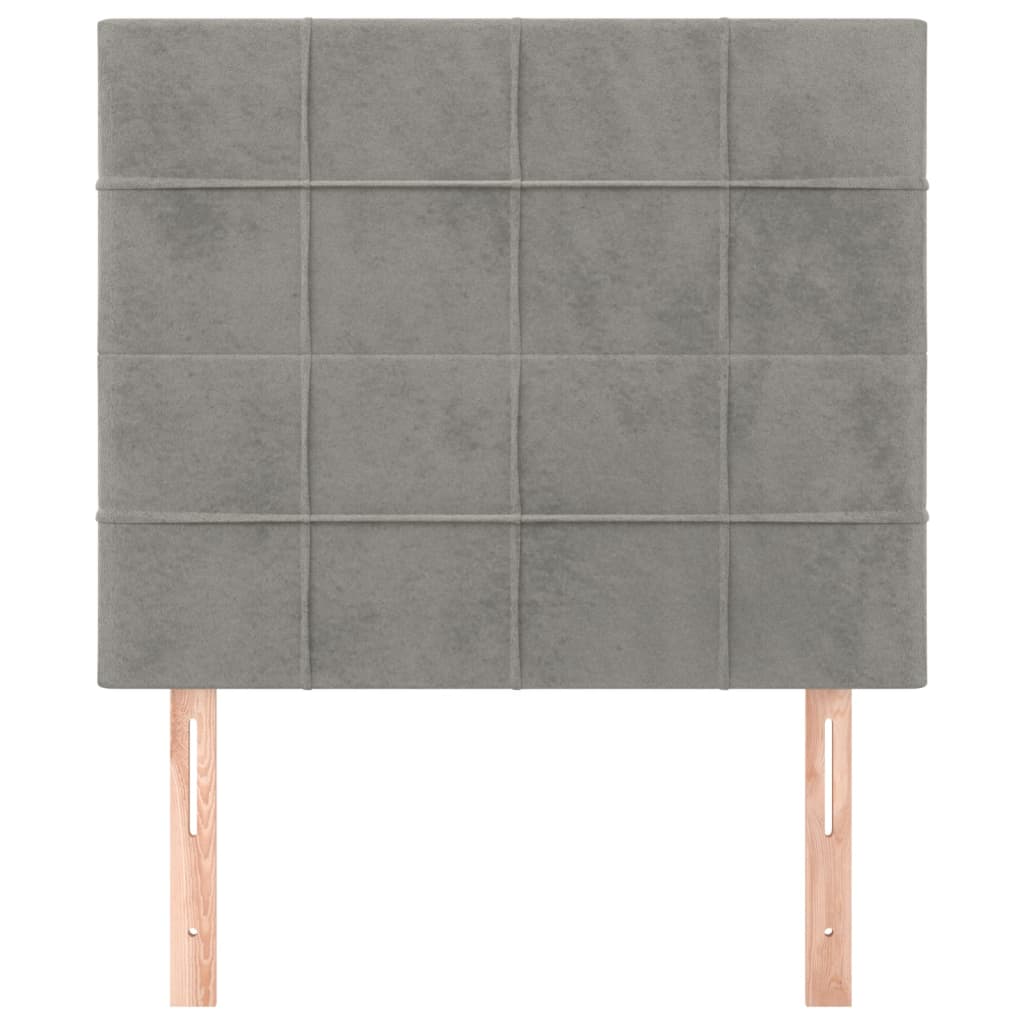 világosszürke bársony fejtámla 100x5x118/128 cm