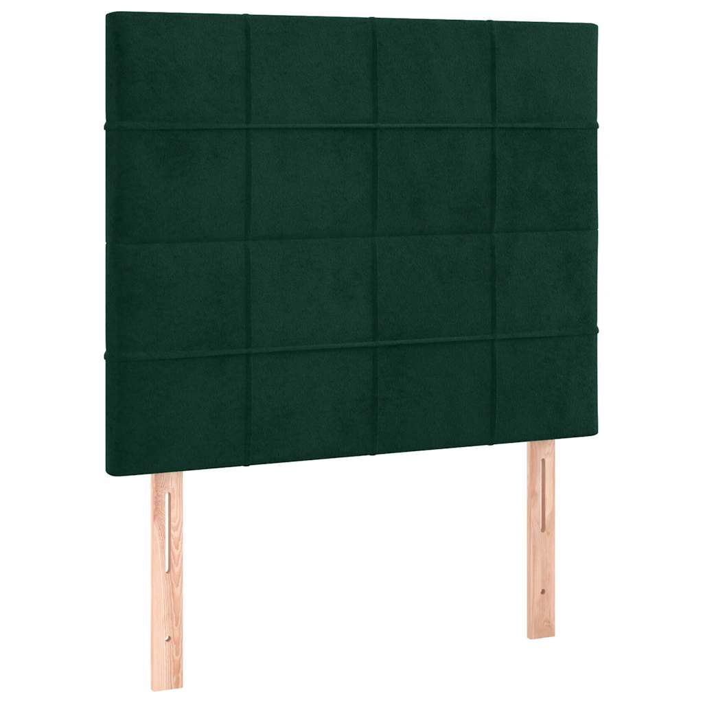 sötétzöld bársony fejtámla 100 x 5 x 118/128 cm