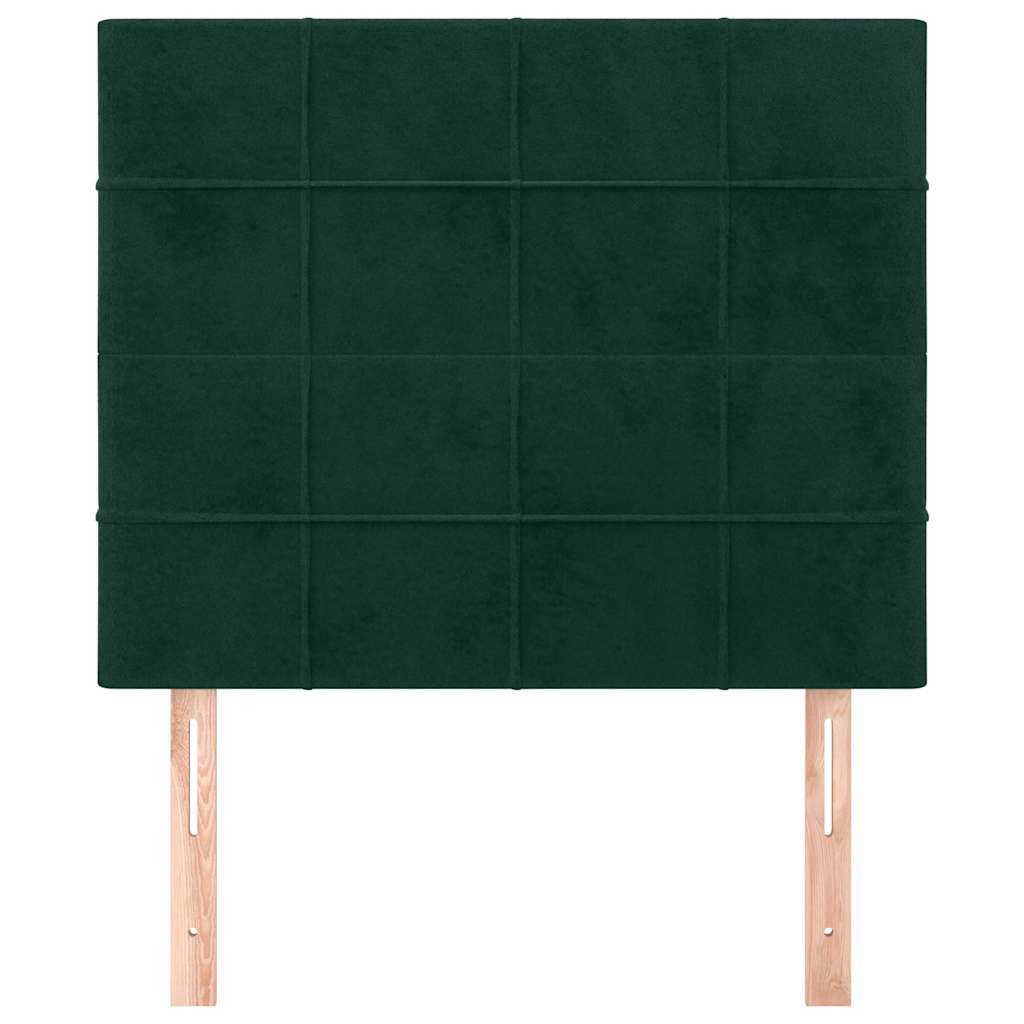 sötétzöld bársony fejtámla 100 x 5 x 118/128 cm