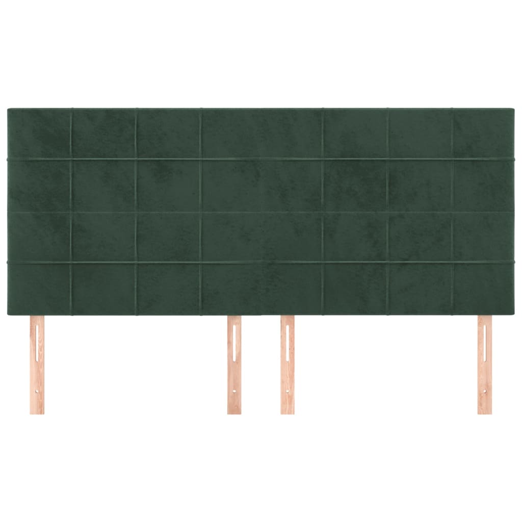 sötétzöld bársony fejtámla 160x5x118/128 cm