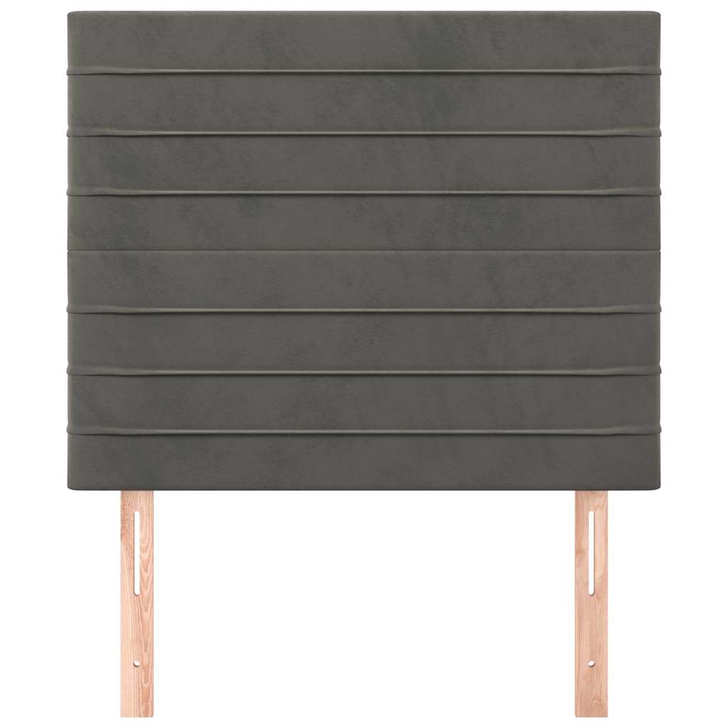 sötétszürke bársony fejtámla 80x5x118/128 cm