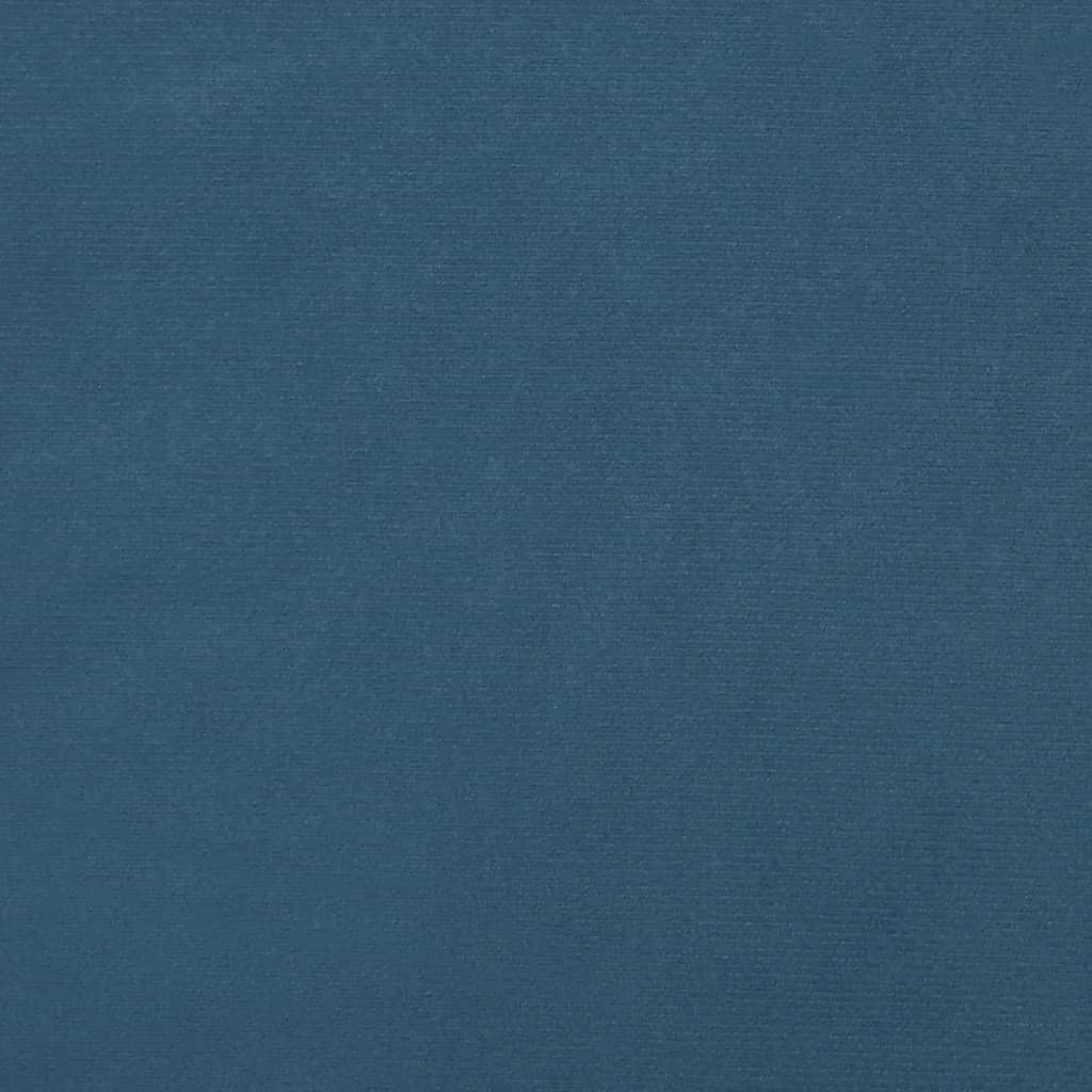 sötétkék bársony fejtámla 90x5x118/128 cm