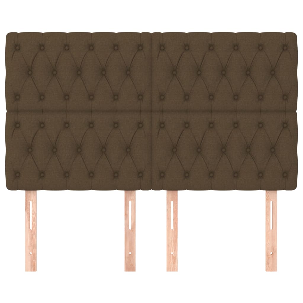 sötétbarna szövet fejtámla 160x7x118/128 cm