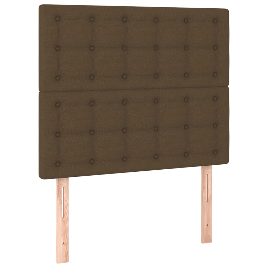 sötétbarna szövet fejtámla 80x5x118/128 cm