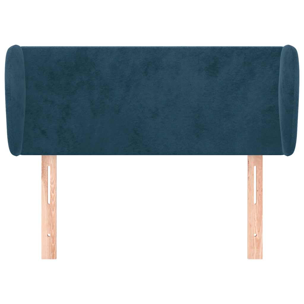 sötétkék szövet fejtámla szárnyakkal 93x23x78/88 cm