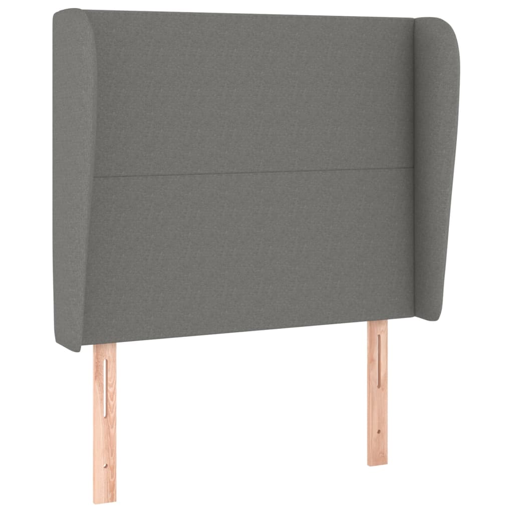 sötétszürke szövet fejtámla szárnyakkal 83 x 23 x 118/128 cm