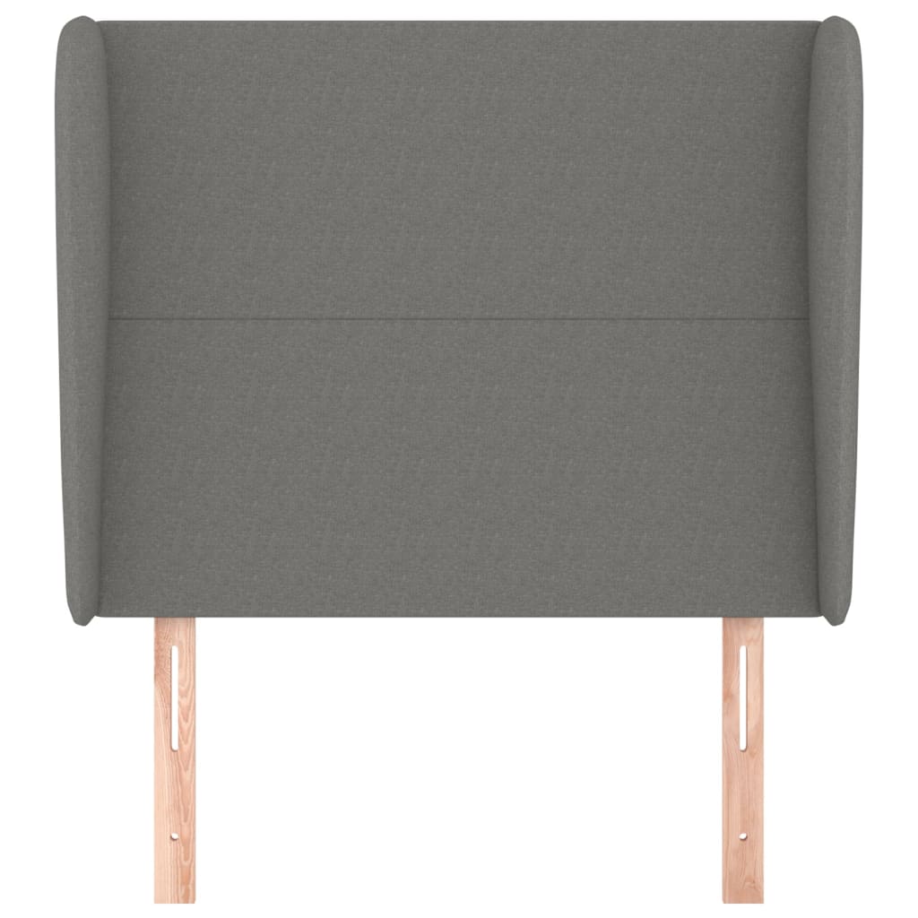sötétszürke szövet fejtámla szárnyakkal 83 x 23 x 118/128 cm