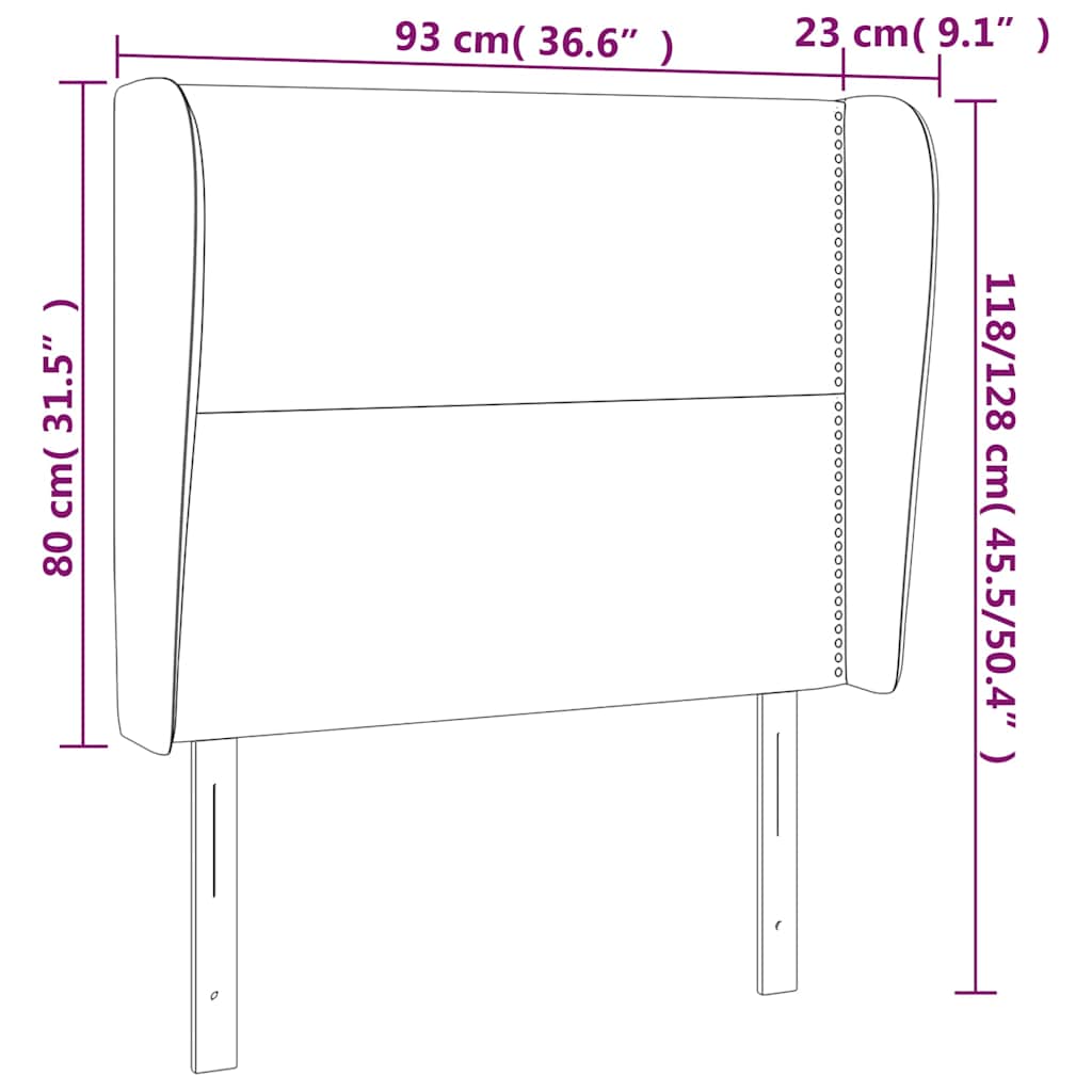 sötétzöld bársony fejtámla szárnyakkal 93 x 23 x 118/128 cm