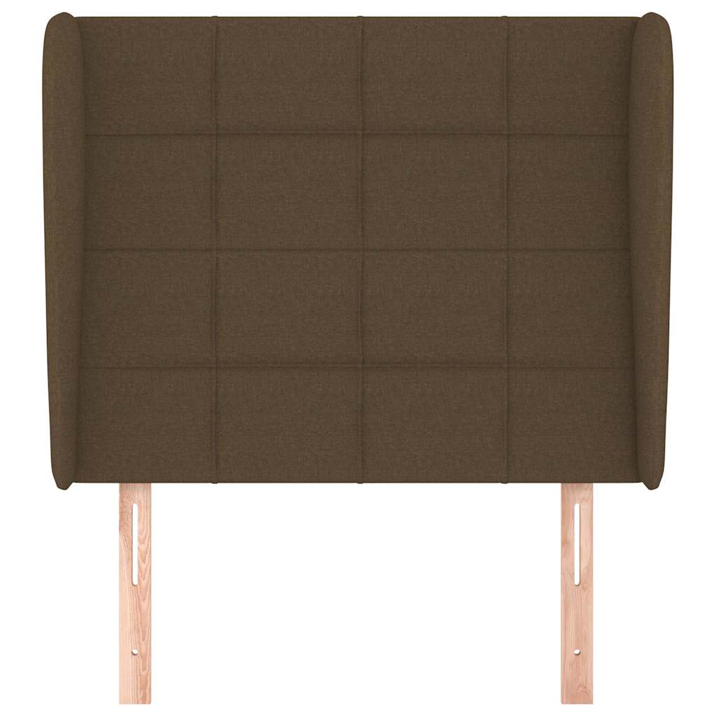 sötétbarna szövet fejtámla szárnyakkal 83 x 23 x 118/128 cm