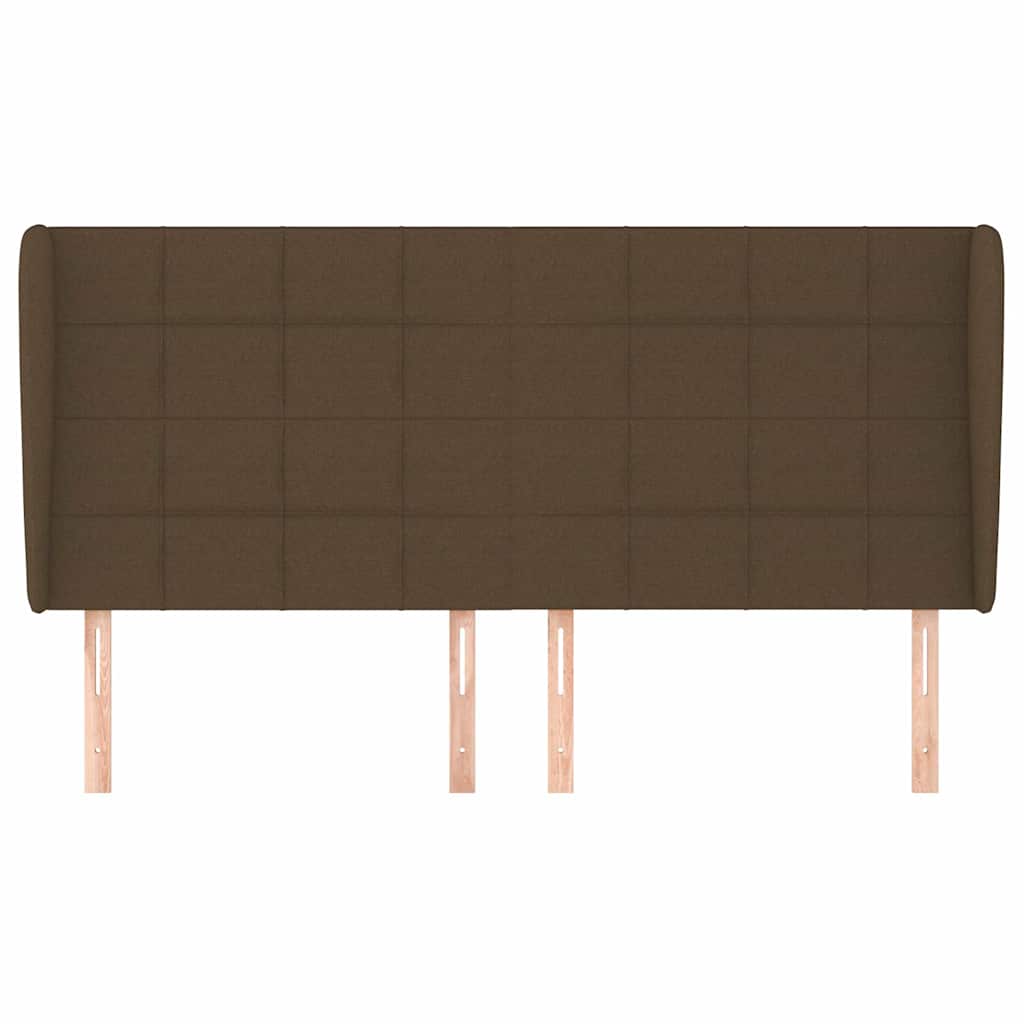 sötétbarna szövet fejtámla szárnyakkal 163 x 23 x 118/128 cm