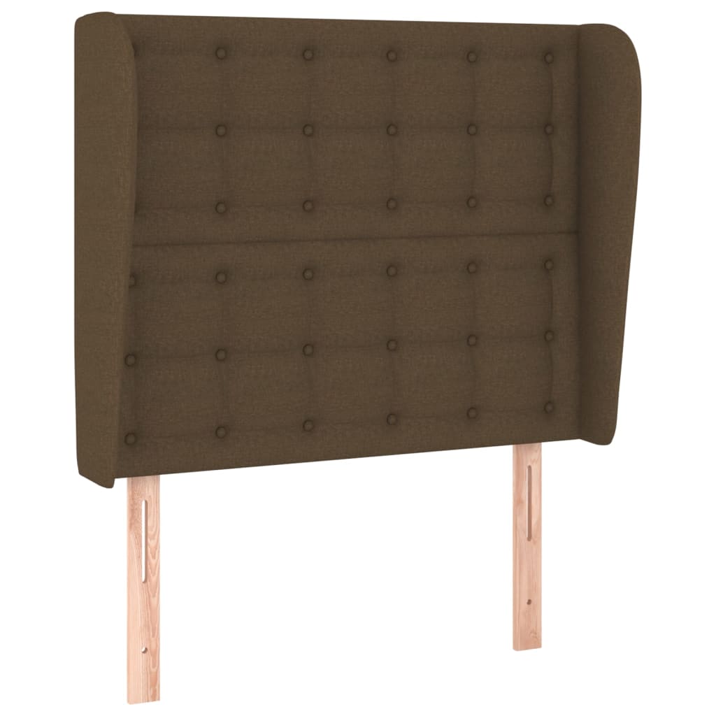 sötétbarna szövet fejtámla szárnyakkal 93 x 23 x 118/128 cm