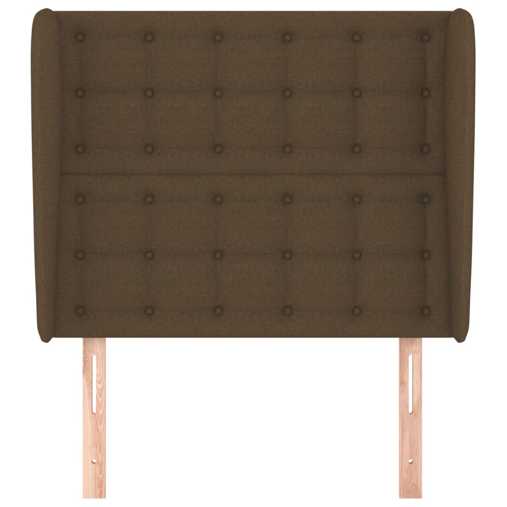 sötétbarna szövet fejtámla szárnyakkal 93 x 23 x 118/128 cm