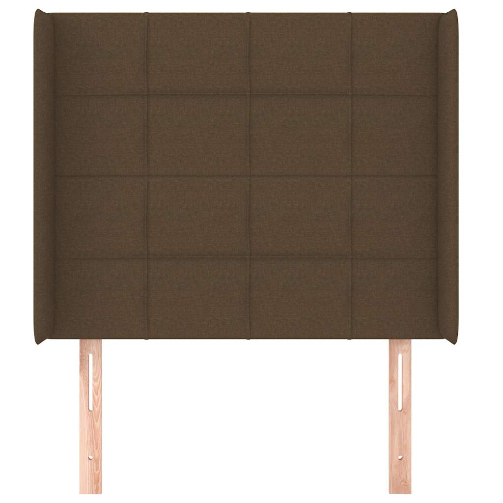 sötétbarna szövet fejtámla szárnyakkal 83x16x118/128 cm