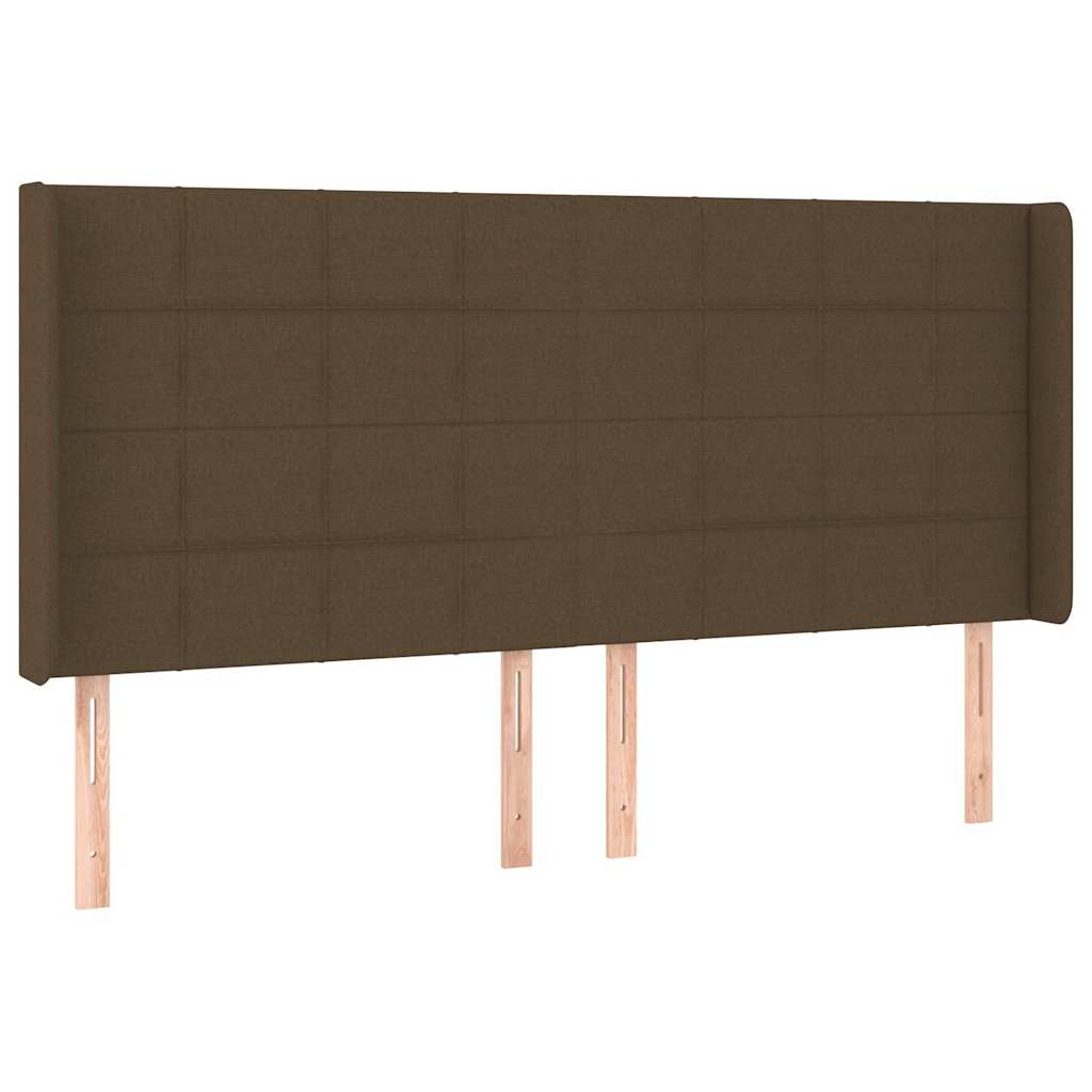 sötétbarna szövet fejtámla szárnyakkal 163x16x118/128 cm
